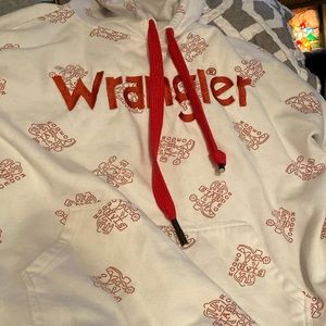 Wrangler Retro Hoodie. White with red. Size XL. I purchased this to sleep in.